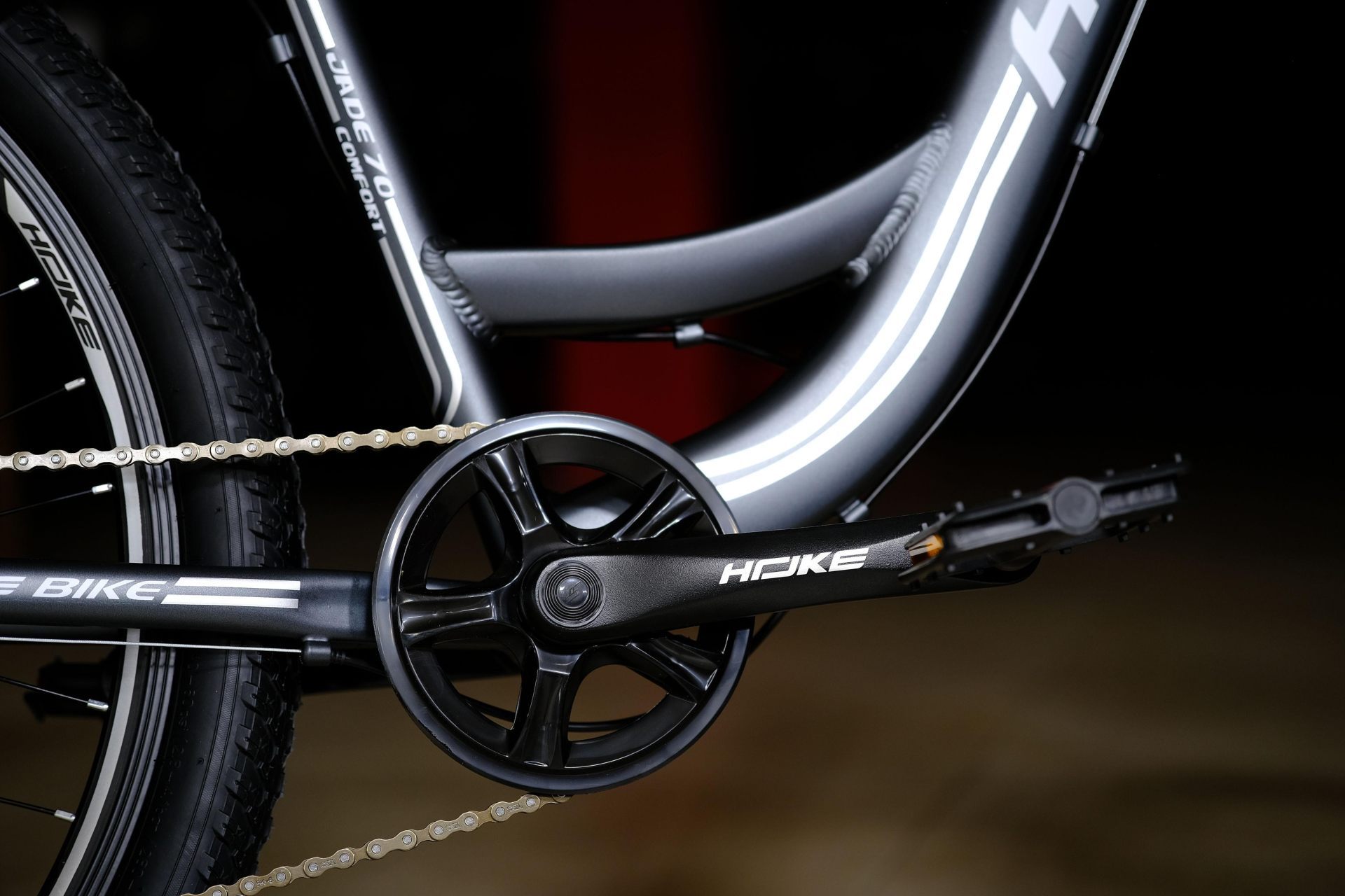 Система (шатун) алюминий 36T под квадрат HOKE Jade 70 Comfort матовый серый